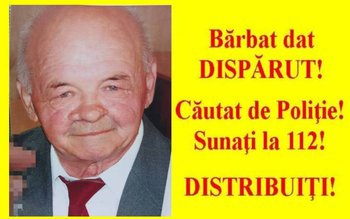 Apel pentru găsirea unui bătrân …