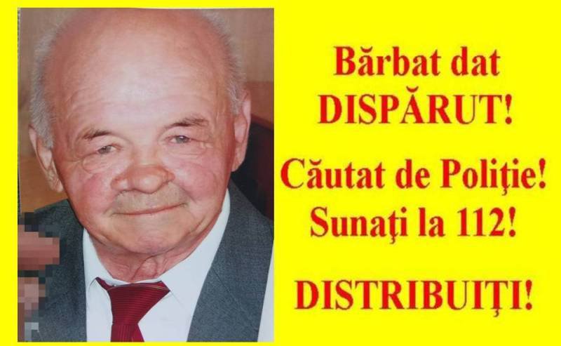 Apel pentru găsirea unui bătrân din Dorohoi dispărut fără urmă. Poliția cere ajutorul populației