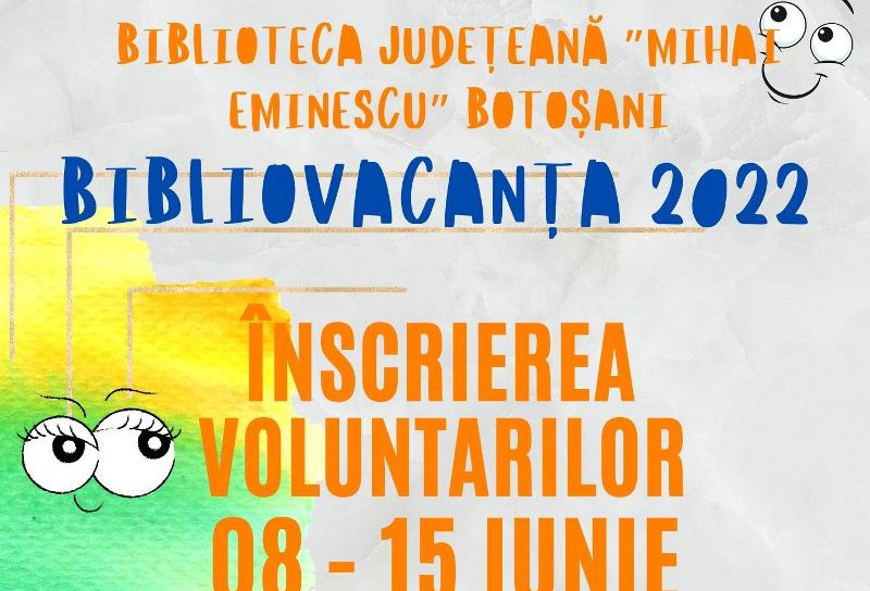 Start în programul Bibliovacanța al Bibliotecii „Mihai Eminescu”. Vezi când au loc înscrierile!