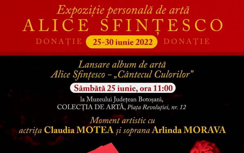 Alice Sfințesco „Cântecul culorilor” - Eveniment Cultural-Artistic cu donație