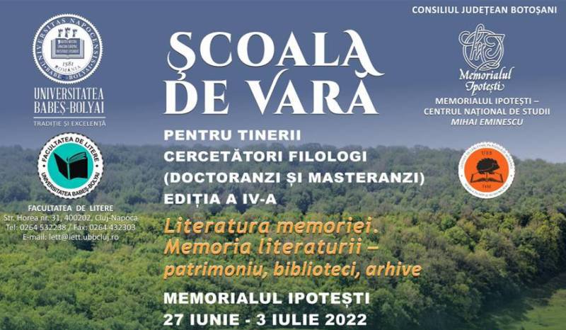 Școala de vară pentru tineri cercetători filologi la Memorialul Ipotești – Centru Național de Studii „Mihai Eminescu”