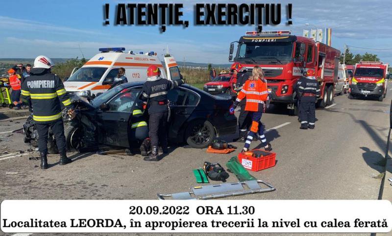 Atenție! Pompierii vor efectua un exercițiu la trecerea la nivel cu calea ferată de la Leorda