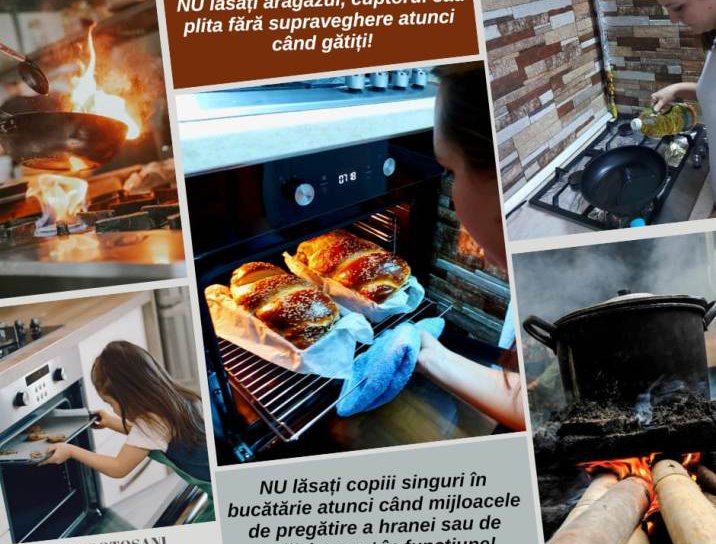 Sfaturi de la pompierii botoșăneni pentru prevenirea incidentelor în bucătării
