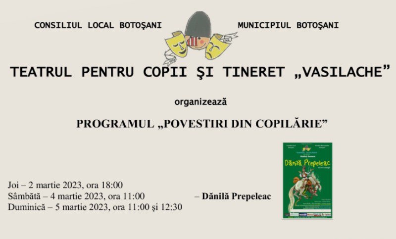 Programul „Povestiri din copilărie” prilejuit de aniversarea zilei de naștere a marelui povestitor Ion Creangă