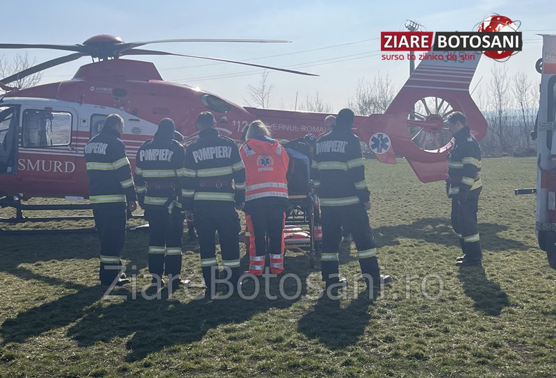 Bărbat din Darabani preluat de elicopterul SMURD de la Dorohoi - FOTO