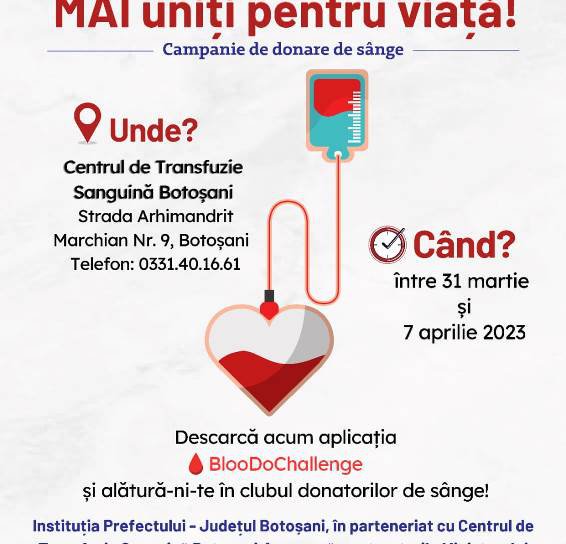 Campanie de donare de sânge „MAI uniți pentru viață”
