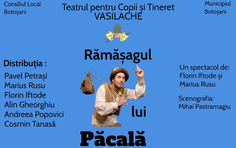 Ziua de 1 iunie dedicată celor mici! „Rămăşagul lui Păcală” la Teatrul „Vasilache”