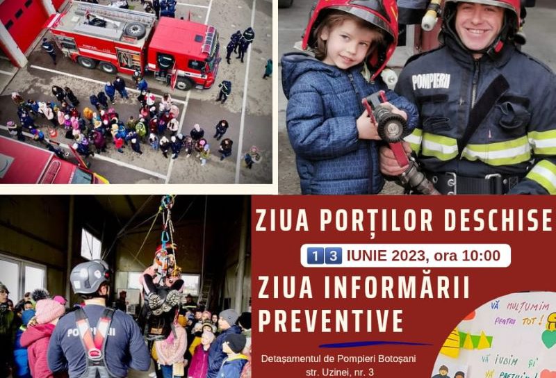 13 iunie: Ziua Informării Preventive - Detașamentele de Pompieri Botoșani și Dorohoi își deschid porțile