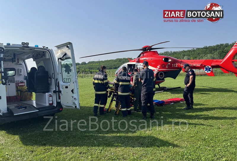 Bărbat din Dorohoi preluat de elicopterul SMURD - FOTO