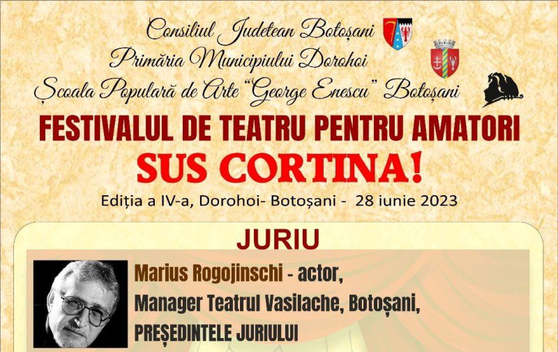 Start ediției a IV-a a Festivalului de Teatru pentru Amatori „Sus Cortina”