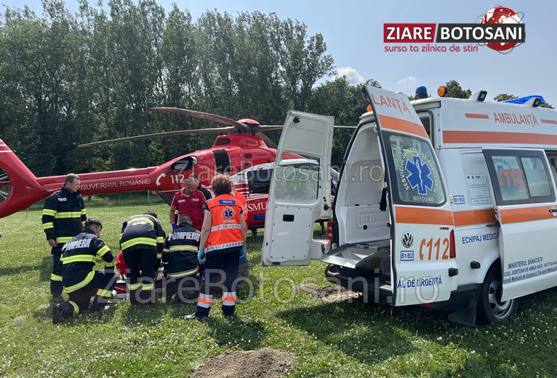Bărbat din Cândești aflat în stare gravă preluat de elicopterul SMURD