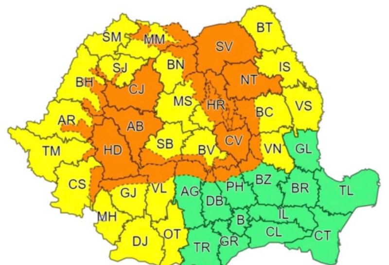 Avertizare COD GALBEN de instabilitate atmosferică pentru județul Botoșani