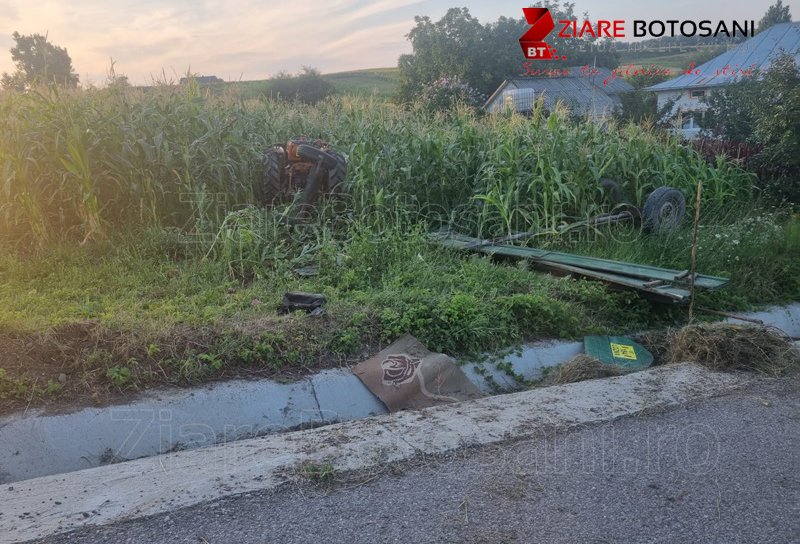 Accident la Lozna! Doi copii răniți după ce un tractor a ieșit în afara carosabilului