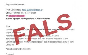 Mesaje false trimise în numele …