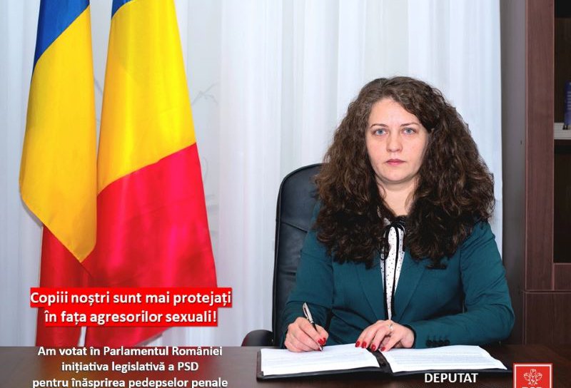 Alexandra Huțu: „Am votat proiectul de lege inițiat de PSD pentru creșterea gradului de protecție a minorilor față de agresiunile sexuale”