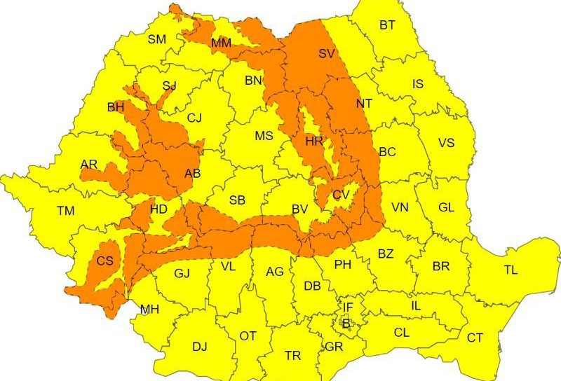 Meteorologii au emis o avertizare COD GALBEN de vânt, viscol și ninsori