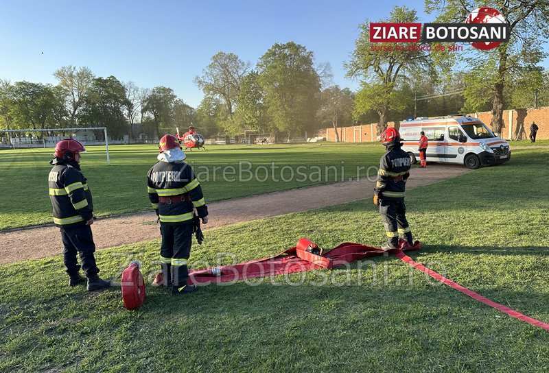 Bărbat din Dorohoi, aflat în stare gravă, preluat de urgență de elicopterul SMURD - FOTO