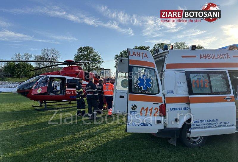 Femeie aflată în stare gravă preluată de urgență de elicopterul SMURD de la Dorohoi - FOTO