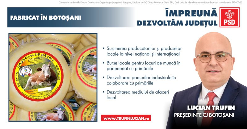 Lucian Trufin, candidatul PSD pentru Consiliul Județean: „Școlile de meserii și Fabricat în Botoșani sunt două programe care vor merge mână în mână”