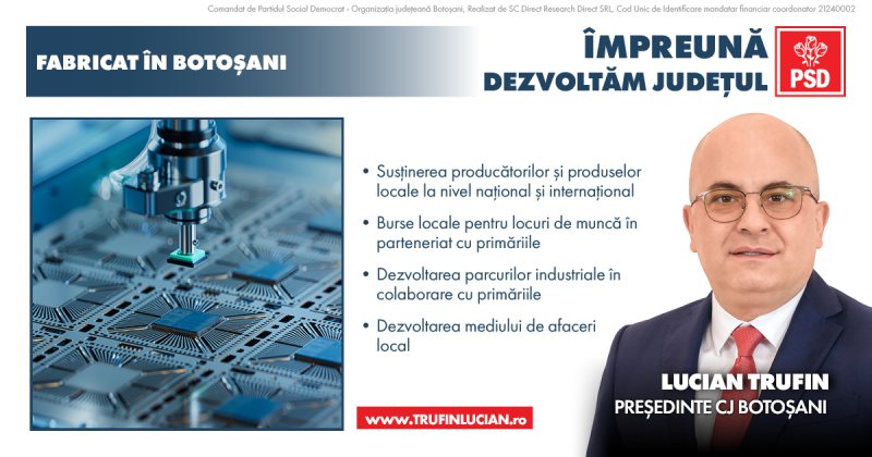 Senatorul Trufin, candidatul PSD la Consiliul Județean, care a înregistrat în U.E. „Cașcavalul de Săveni” vrea să multiplice modelul la mai multe produse tradiționale botoșănene