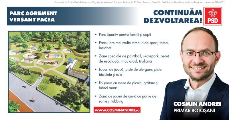 Cosmin Andrei: Copiii din Botoșani au la dispoziție terenuri de sport reabilitate. Urmează să modernizăm toate și să deschidem Parcul Pacea