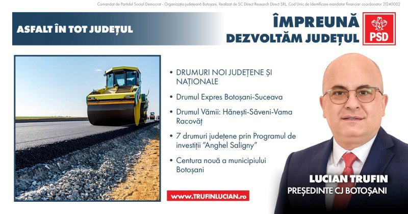 Lucian Trufin spune că cei care iau în râs proiectul Drumului de mare viteză Botoșani-Suceava sunt „habarniști” și „începători” în administrație