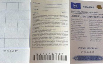 Schimbare pentru certificatul de înmatriculare …