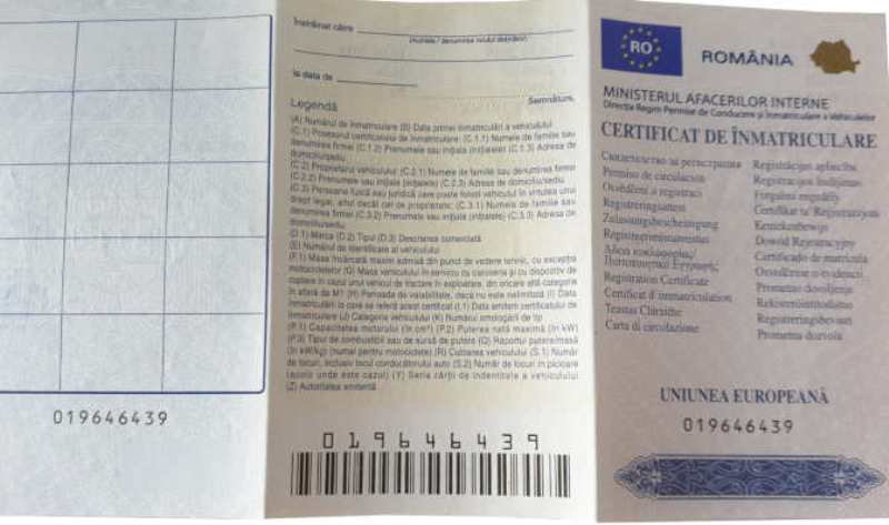 Schimbare pentru certificatul de înmatriculare al mașinii. Decizia finală a fost luată