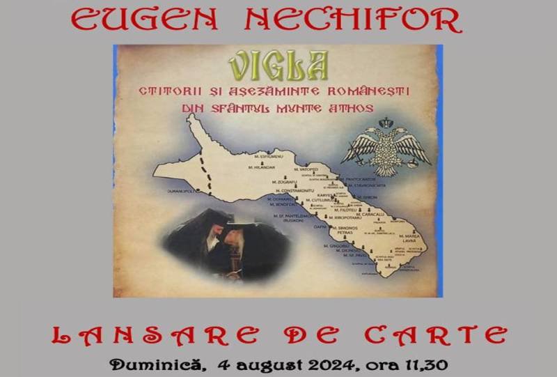 Lansare de carte – Eugen Nechifor (părintele Vichentie), „Vigla – ctitorii și așezăminte românești din Sfântul Munte Athos”