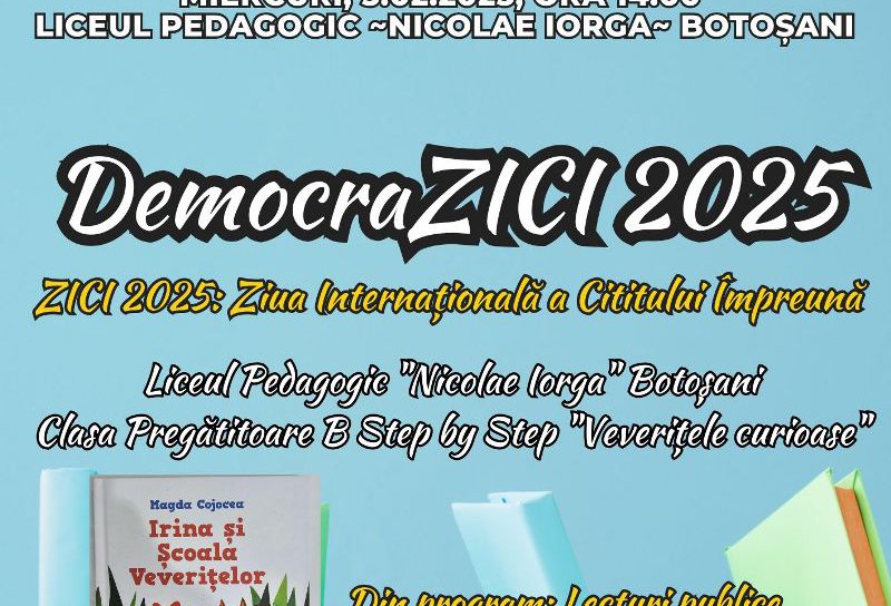 Lectura ne unește: Ziua Internațională a Cititului Împreună, celebrată la Botoșani