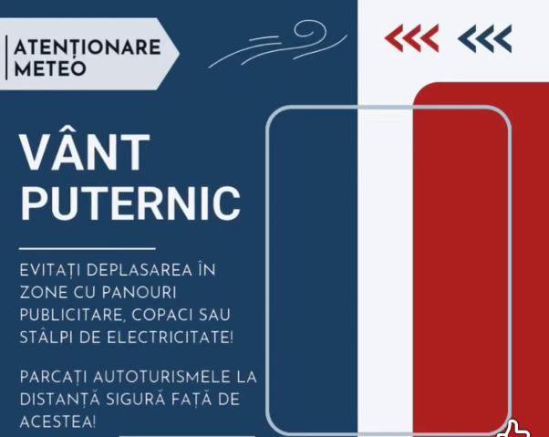 Meteorologii au actualizat prognoza pentru avertizare tip cod galben de instensificări ale vântului în Botoșani