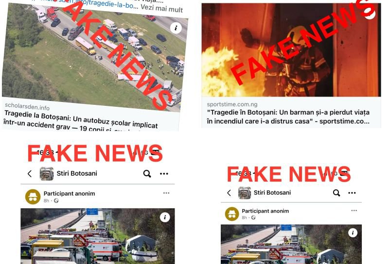 Atenție! ȘTIRI FALSE despre accidente grave, tragedii sau incidente, la Botoșani