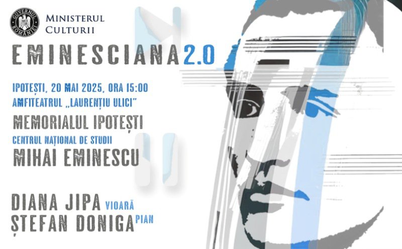 175 de ani de la nașterea lui Mihai Eminescu, celebrați de violonista Diana Jipa și pianistul Ștefan Doniga