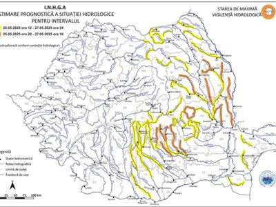 Continuă riscul de inundații pe …