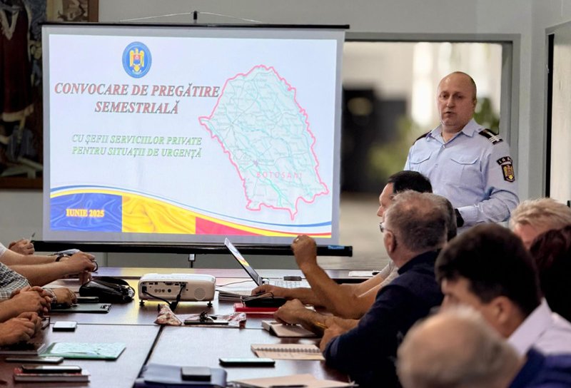 Cooperare pentru siguranță: întâlnire de lucru între ISU Botoșani și șefii Serviciilor Private pentru Situații de Urgență