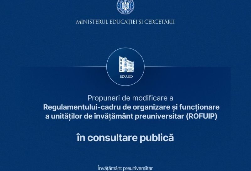 Ministerul Educației a lansat în consultare publică modificări ale ROFUIP