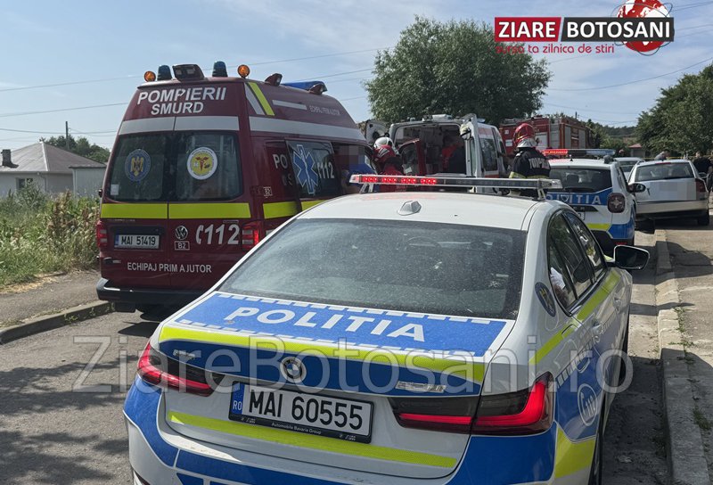 Accident la Dorohoi! Două femei și trei copii au ajuns la spital după ce taxiul în care se aflau s-a răsturnat