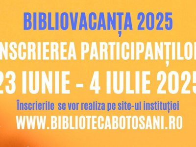 BiblioVacanța 2025 – Înscrieri deschise …