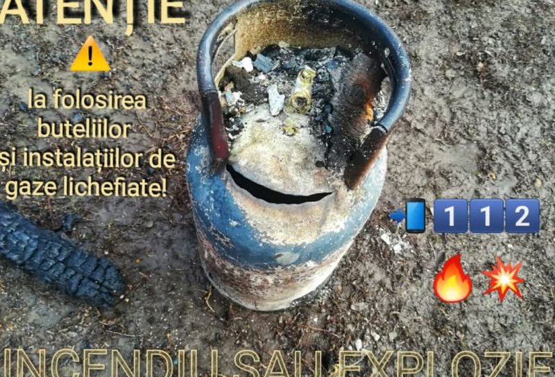 Incendiu produs după ce proprietara a verificat cu bricheta etanșeitatea buteliei