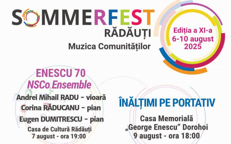„Sommerfest Rădăuți – Muzica Comunităților” la Muzeul Memorial „George Enescu” din Dorohoi