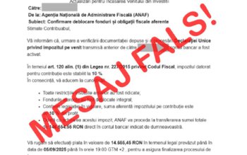 Mesaje false în numele ANAF. …