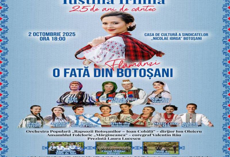 Iustina Irimia: Spectacol de folclor la 25 de ani de cântec