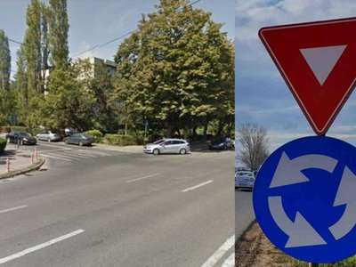 Regulă în sensul giratoriu. Se …