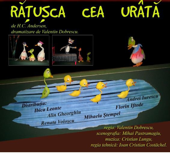 Teatrului „Vasilache” Botoșani vă invită la spectacolul „Rățușca cea urâtă”