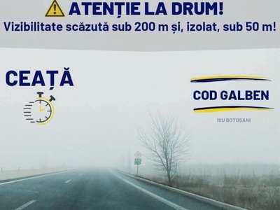 Conduceți prudent! Meteorologii au emis …