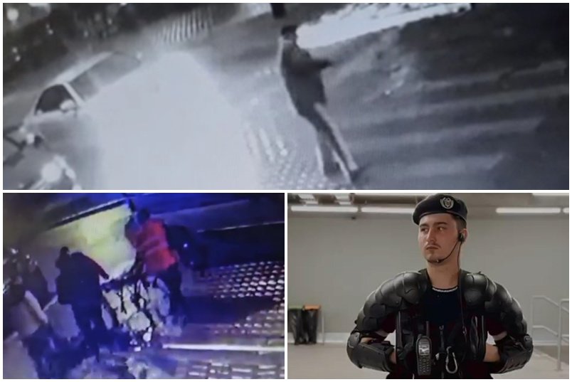 Primul ajutor acordat unui bărbat care a căzut pe o trecere de pietoni din Dorohoi de către un jandarm