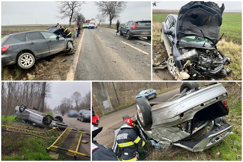 Patru persoane rănite după două accidente produse între Brăiești și Văculești și la intrarea în Săveni