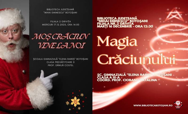 Sărbătoarea Crăciunului prinde viață la Filiala 2 Grivița a Bibliotecii Județene