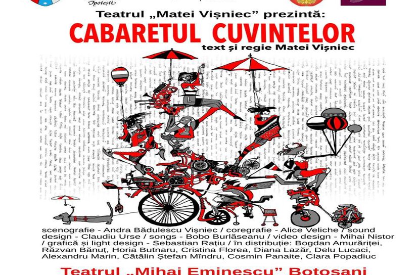 Zilele Eminescu: spectacolul „Cabaretul cuvintelor”, pe scena Teatrului „Mihai Eminescu” din Botoșani
