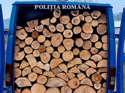 Material lemnos confiscat de polițiști …